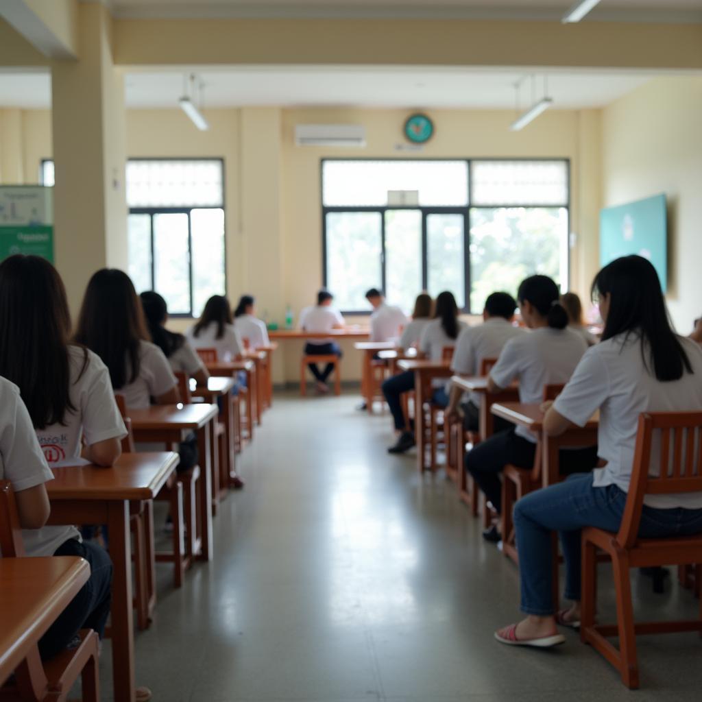 Không gian học tập bên trong Trung tâm Giáo dục Thường xuyên tỉnh Bình Dương, thể hiện môi trường thân thiện và đầy đủ tiện nghi